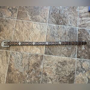Ariat Western Belt with Silver and Brown Accents